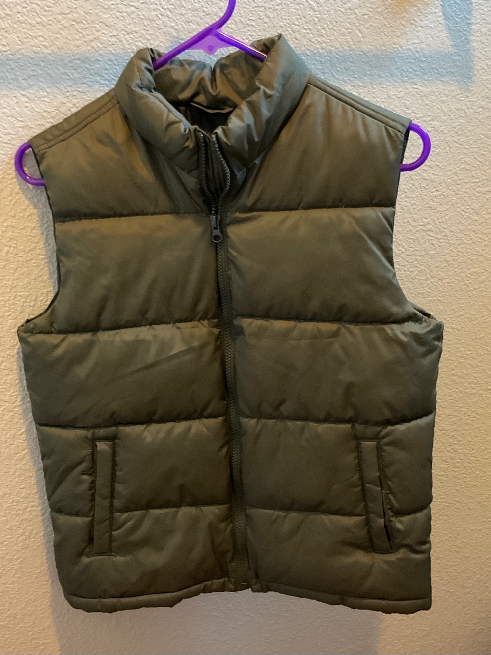 Old Navy Forest Green Quilted Puffer Vest